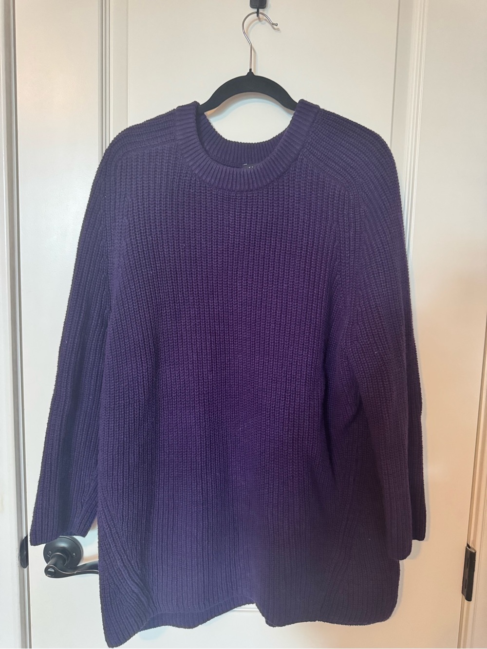 Express Chunky Crewneck Sweater - Deep Purple